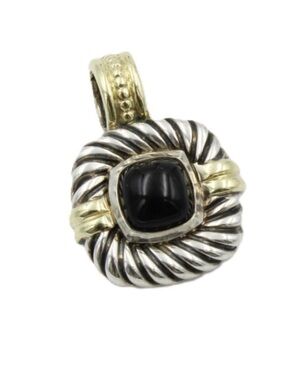 David Yurman Two-Tone Black Onyx  Cable Pendant
